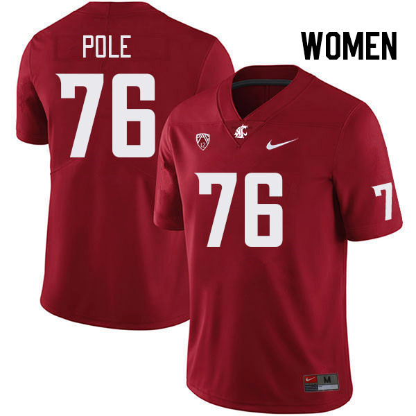 Women #76 Esa Pole Washington State Cougars College Football Jerseys Stitched Sale-Crimson